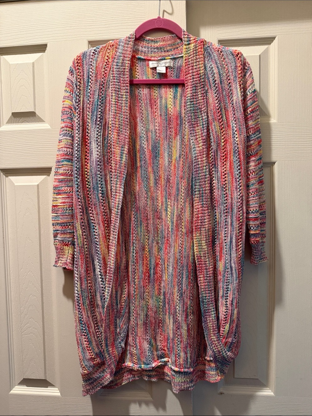 Christopher & Banks Multicolor Open-Front Women's Knit Cardigan Sweater